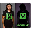 Minecraft Creeper Glow-in-the-Dark Black T-Shirt