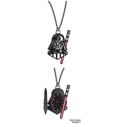 Star Wars Vader Pendant Necklace Watch with Light Saber