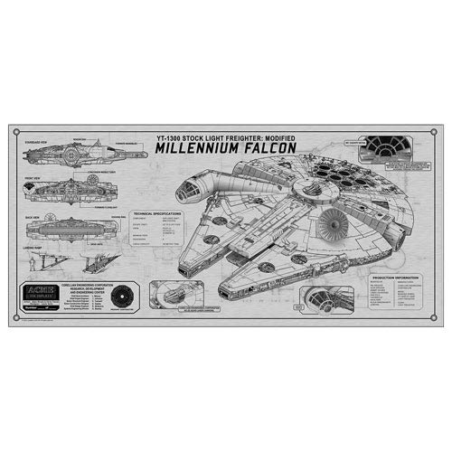 Star Wars Millennium Falcon TechPlate Aluminum Spec Plate