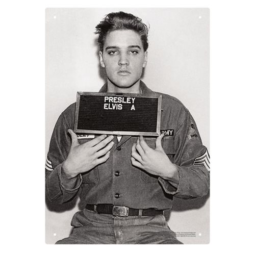 Elvis Presley Enlistment Photo Tin Sign