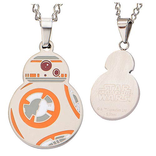 Star Wars VII BB-8 Cutout Stainless Steel Pendant Necklace