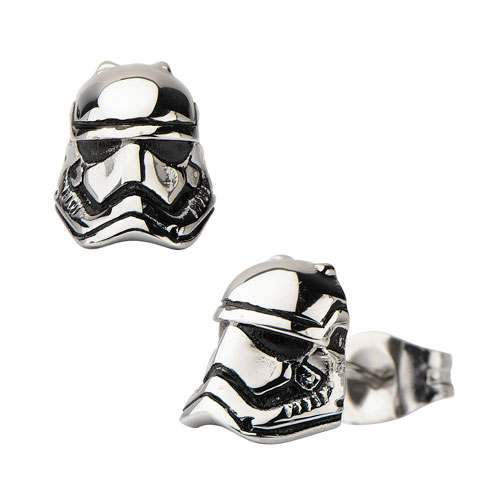 Star Wars VII Stormtrooper 3D Cast Stainless Steel Earrings
