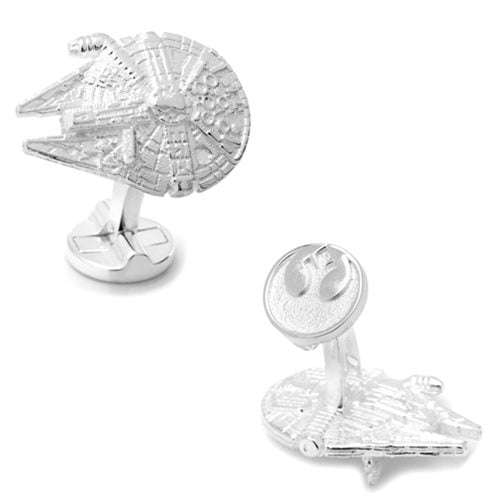 Star Wars Millennium Falcon 3D Sterling Silver Cufflinks