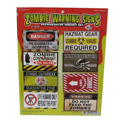 Zombie Danger Signs Previews Exclusive Magnet Set