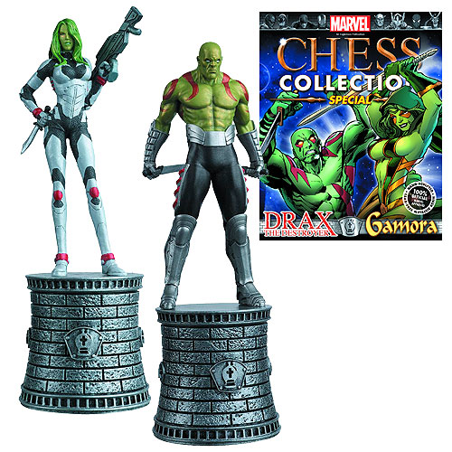 Marvel Gamora and Drax Special Chess Pieces with Magazine