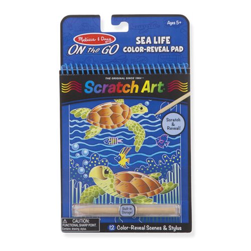 Melissa & Doug Fairy Tales Sea Life Scratch Art Color Reveal Pad