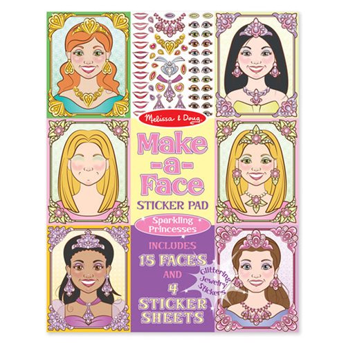 Melissa & Doug Sparkling Princesses Make-a-Face Sticker Pad