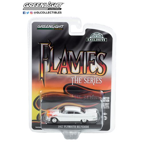 Flames The Series - 1957 Plymouth Belvedere 1:64 Scale Die-Case Metal Vehicle -  Classic Cars