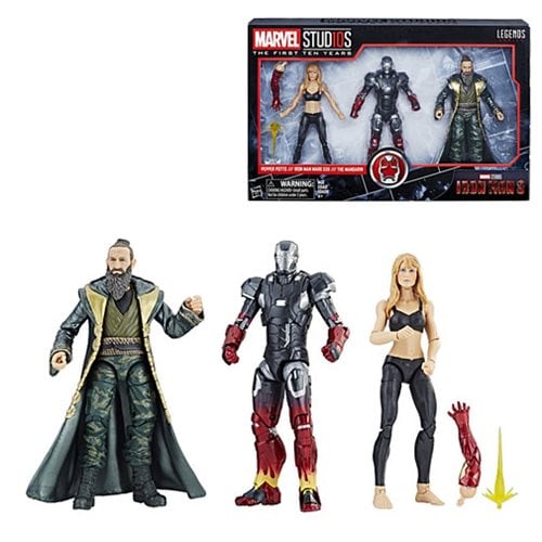 Marvel Legends Cinematic Universe 10th Anniversary Iron Man 3 Pepper Potts, Iron Man, and Mandarin 6-Inch Action Figures