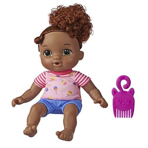 black baby doll with curly hair
