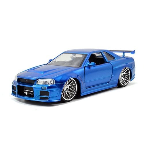 Fast and the Furious 2002 Nissan Skyline GT-R R34 1:24 Scale Die-Cast Metal Vehicle -  97173