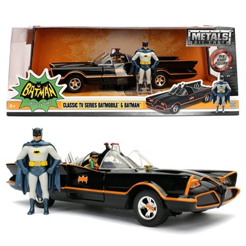 Batman 1966 TV Series Batmobile 1:24 Scale Vehicle with Figures -  98259