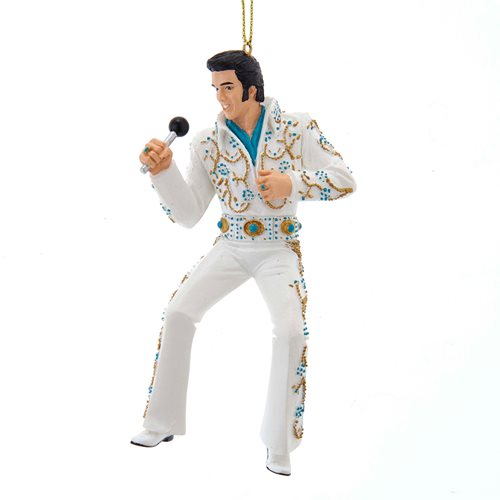 Elvis Presley in Aqua-Blue-and-White Jumpsuit 5-Inch Ornament