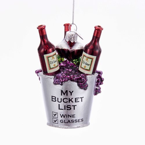 Noble Gem Wine Bucket List 3 3/4-Inch Glass Ornament