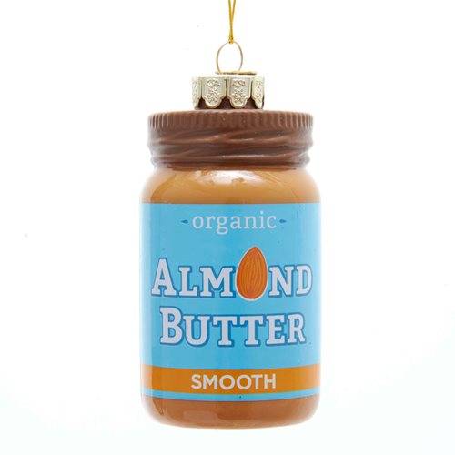 Almond Butter Jar 4-Inch Glass Ornament