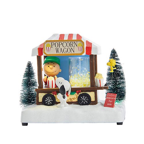 Peanuts Popcorn Wagon Musical LED Light-Up 7-Inch Tablepiece