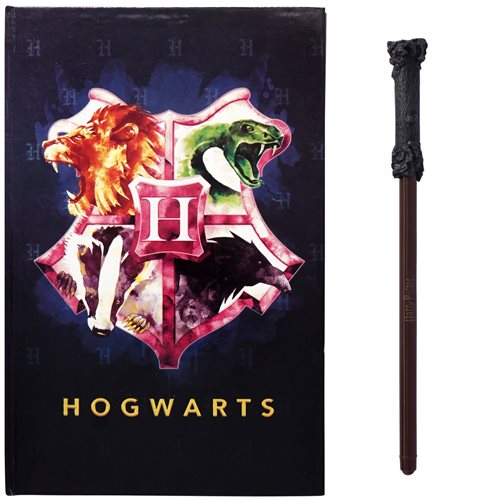 Harry Potter Hogwarts Red School Crest Journal with Wand Pen