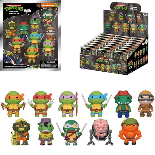 Teenage Mutant Ninja Turtles Retro S3 3D Bag Clip 6-Pack