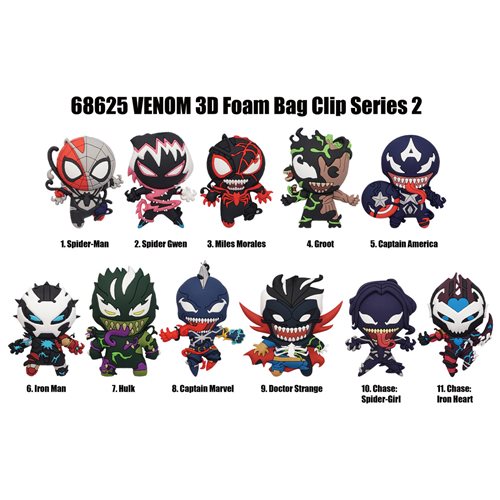 Venom Classic Series 2 Figural Bag Clip Random 6-Pack