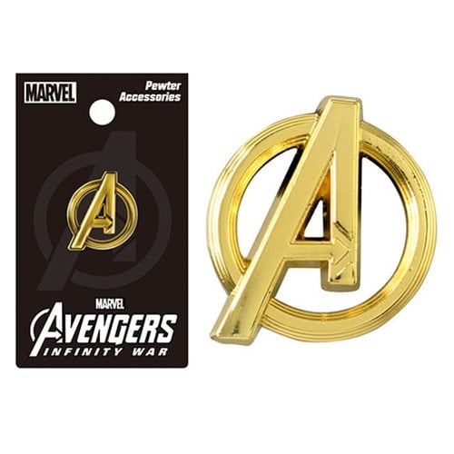 Avengers A Logo Gold Colored Pewter Lapel Pin