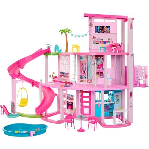 Barbie Dreamhouse Pool Party Doll House with 75+ pc, 3 Story Slide