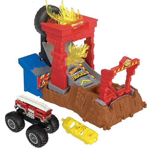 Hot Wheels Monster Trucks Mega-Wrex Crash Cage Playset