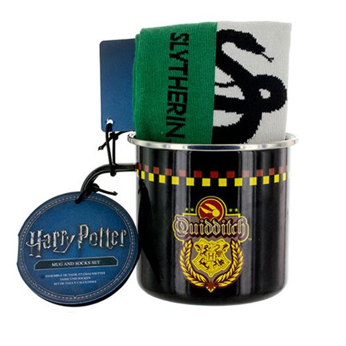 Harry Potter Slytherin Quidditch Tin Mug and Sock Gift Set