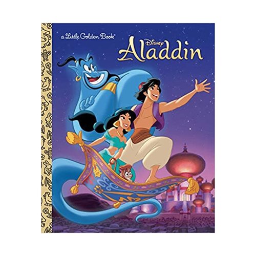 Re-experience the magical story of Disney's Aladdin with this Aladdin Little Golden Book. Read about a magic lamp, a flying carpet, a beautiful princess, and a young man who wants to be a prince. This book features brilliant illustrations that will melt the heart of new readers and bring nostalgia to old ones. This 24-page book is great for kids aged 2-5 as well as adults.