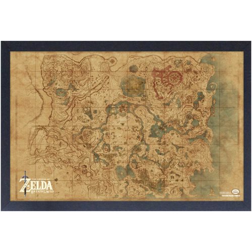 The Legend of Zelda: Breath of the Wild Map Framed Art Print