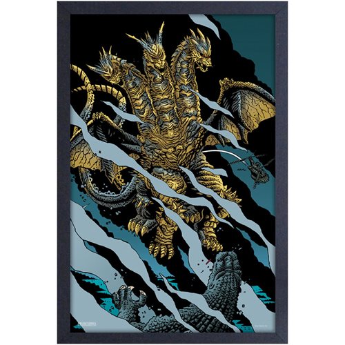 Godzilla Ghidorah Battle Framed Art Print