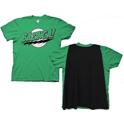 Big Bang Theory Green Bazinga With Cape Green T-Shirt Best Action ...