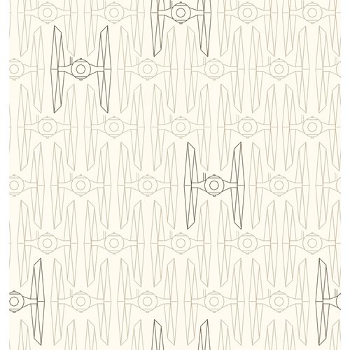 Star Wars Tie Fighter Taupe Peel and Stick Wallpaper