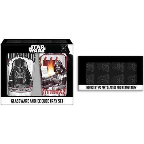 Star Wars Darth Vader Glasses 2-Piece Set with Ice Tray