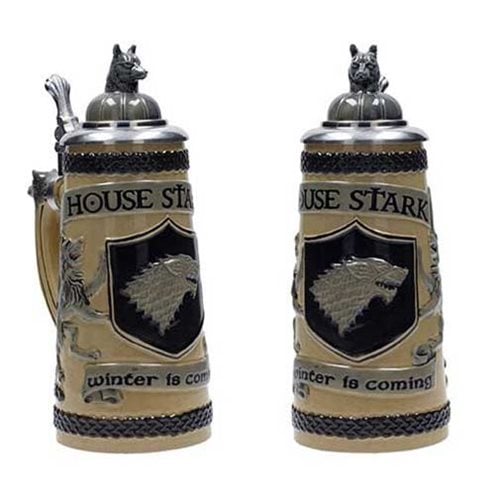 Game of Thrones House Stark Ceramic Stein with Cap