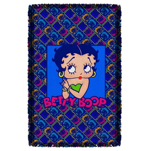 Betty Boop Pop Betty Woven Tapestry Throw Blanket