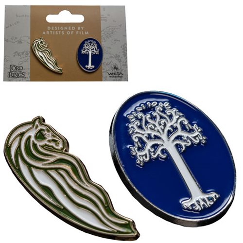 Lord of the Rings Rohan Horse and White Tree of Gondor Collectible Pin Set