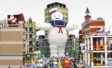 LEGO Stay Puft Marshmallow Man Destroys New York