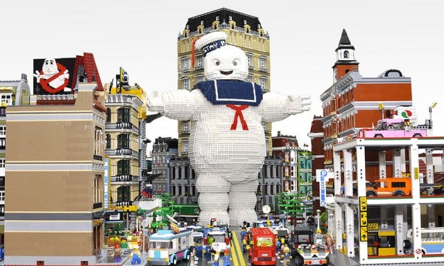 LEGO Stay Puft Marshmallow Man Destroys New York