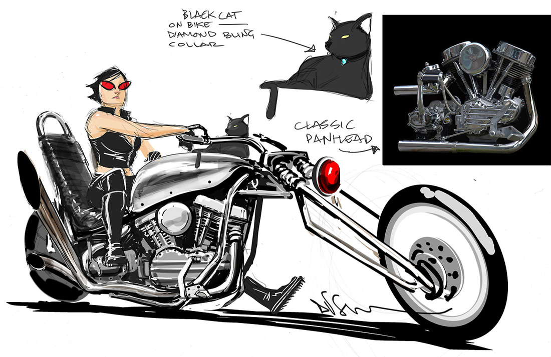 catwoman-motorcycle-statue