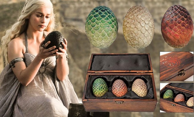 3 PCS Game of Thrones Season 8 Daenerys Targaryen's Dragon Egg Model Candle Prop 