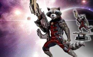 Rocket Raccoon Red Suit Action Figure Vignette