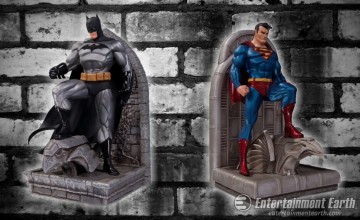 Batman and Superman Bookend Statues