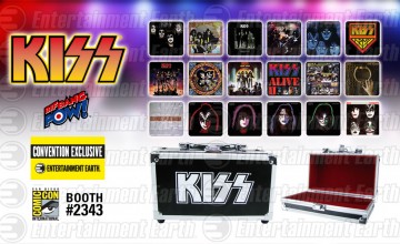 KISS Album Cover Coaster Set in Miniature Guitar Case - Convention Exclusive