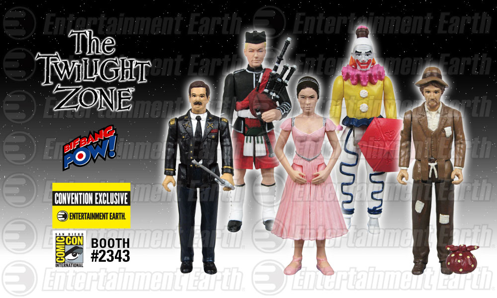 Five Characters In Search Of An Exit Dolls Five Characters Exit Out Of The Twilight Zone And Into The Entertainment Earth Booth 2343