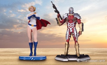 Powergirl and Deadshot Statues