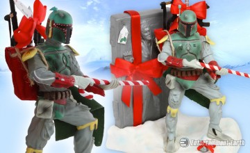Star Wars Boba Fett with Carbonite Christmas Statue