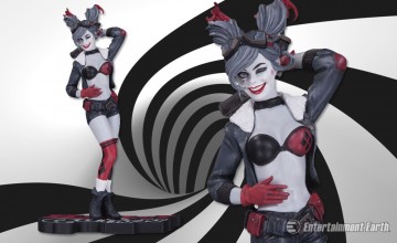 Harley Quinn Red Black White Statue