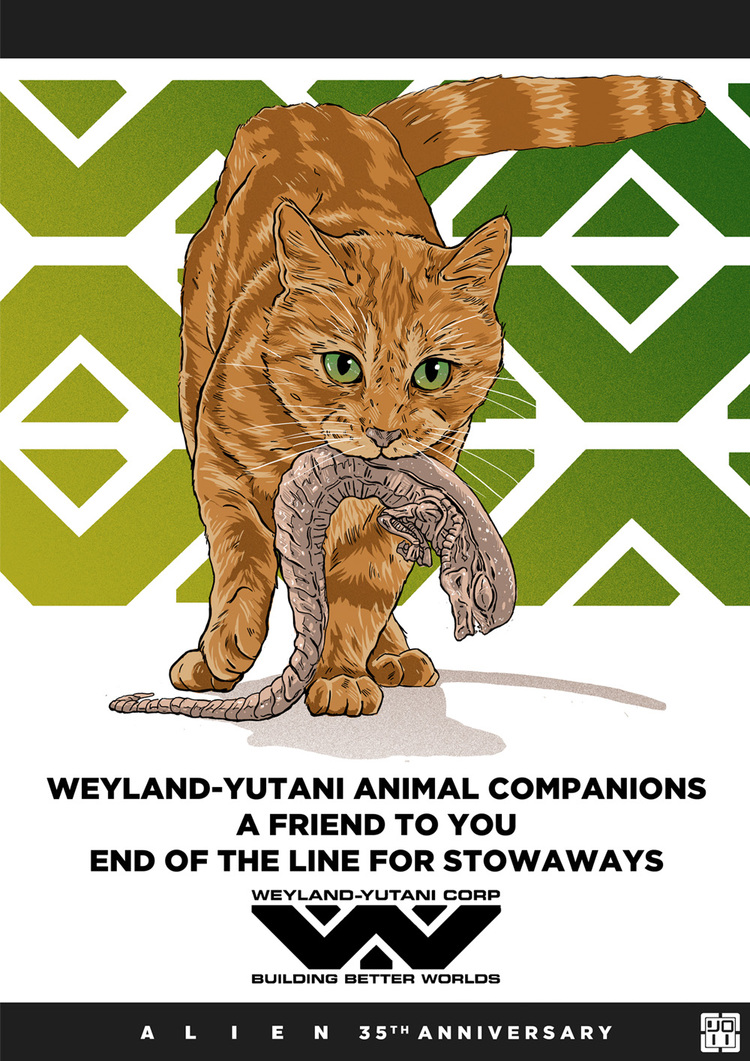 Alien Cat Print
