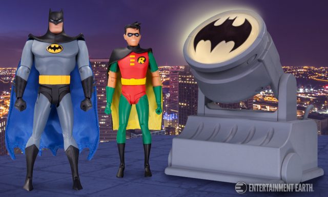 Batman: The Animated Series Batman and Robin Figures with Bat-Signal