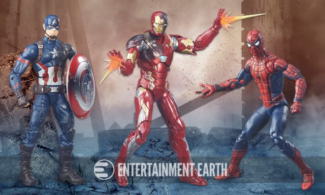 Captain America Civil War Marvel Legends Spider-Man, Captain America, and Iron Man Set